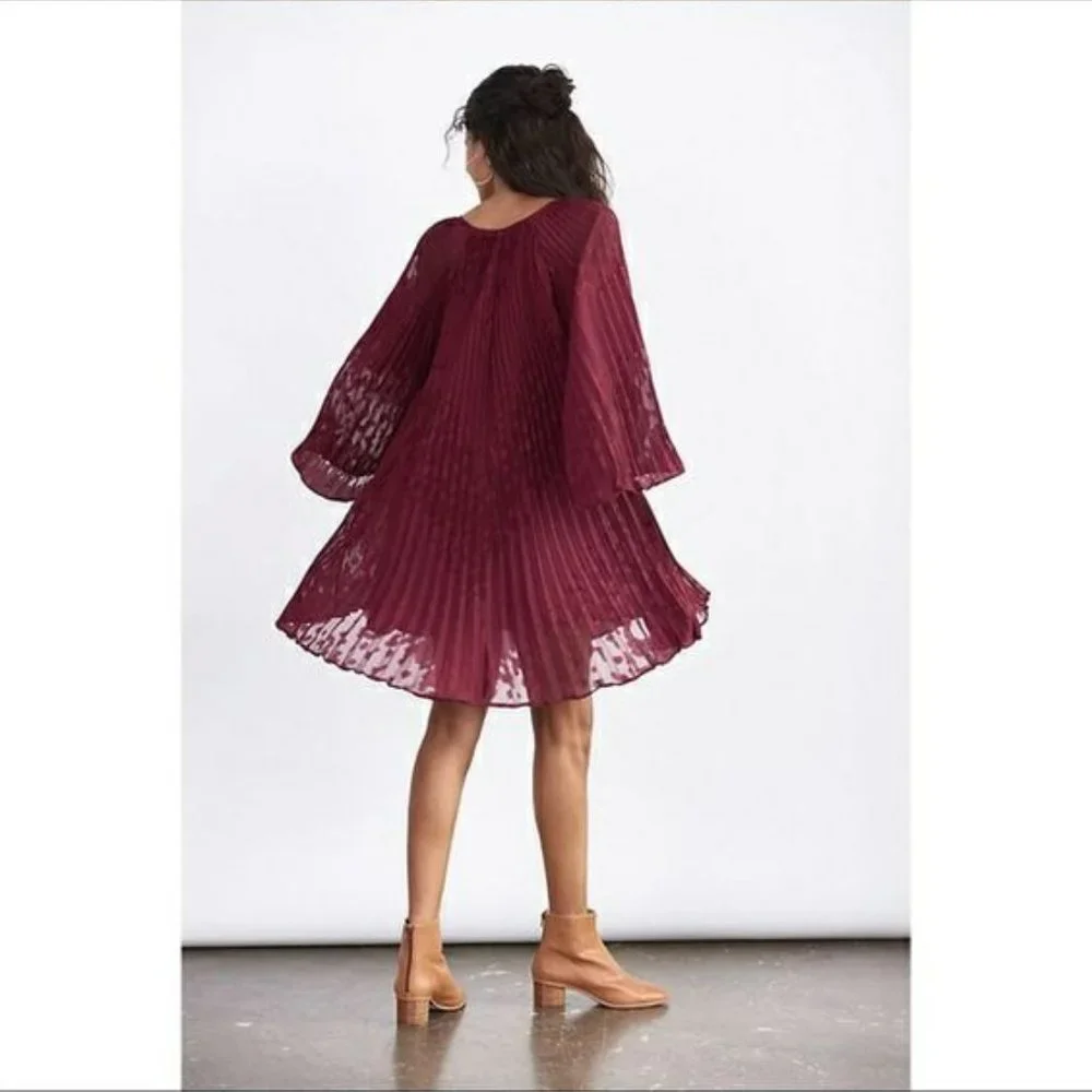 ANTHROPOLOGIE TOULON PLEATED MINI DRESS.  SZ S